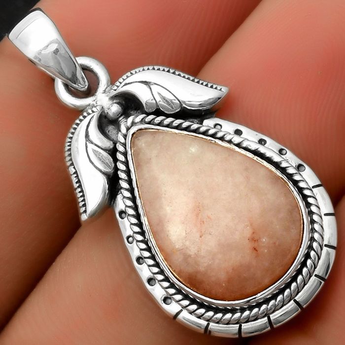 Natural Pink Scolecite Pendant SDP114606 P-1567, 13x19 mm