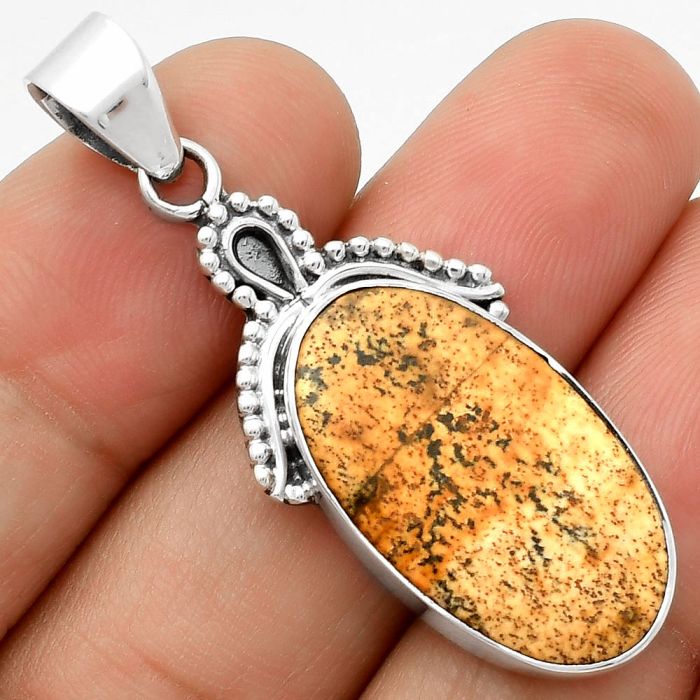 Natural Picture Jasper Pendant SDP115255 P-1092, 14x25 mm