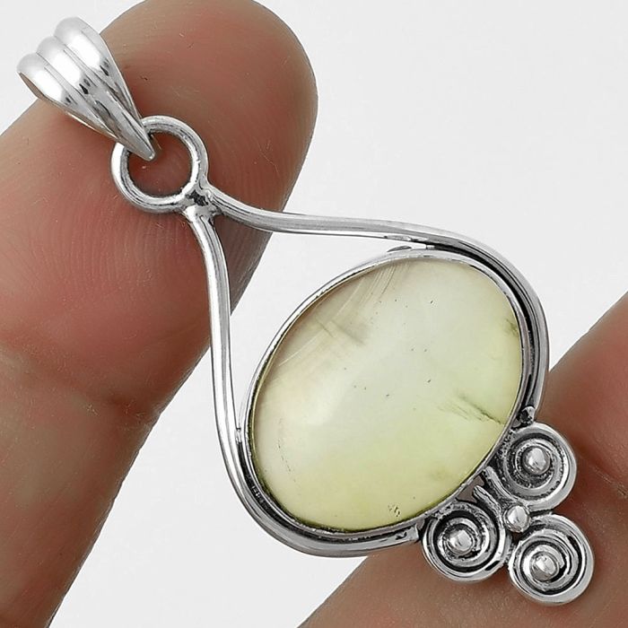 Natural Prehnite Pendant SDP115365 P-1473, 13x18 mm