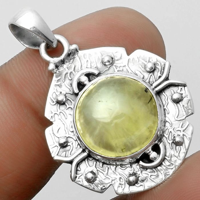 Natural Prehnite Pendant SDP115653 P-1577, 14x14 mm