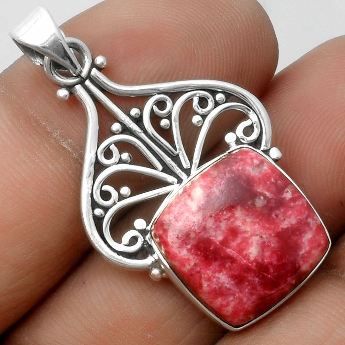 Artisan - Natural Pink Thulite - Norway Pendant SDP115905 P-1541, 14x14 mm