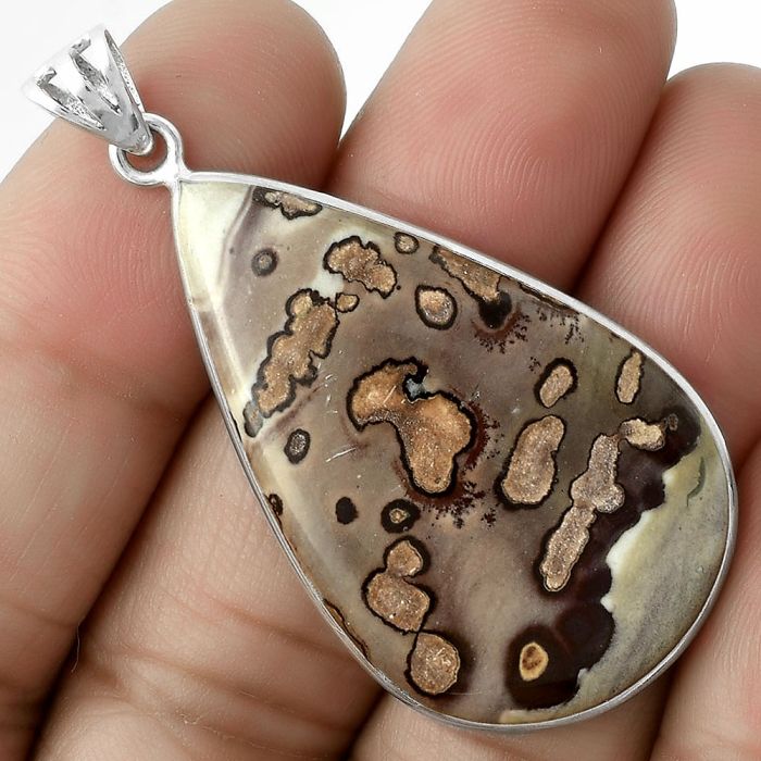 Natural Coffee Bean Jasper Pendant SDP116554 P-1001, 24x39 mm