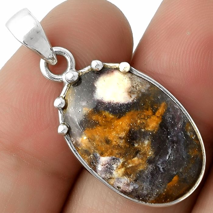 Natural Indian Blanket Jasper Pendant SDP116677 P-1349, 15x22 mm