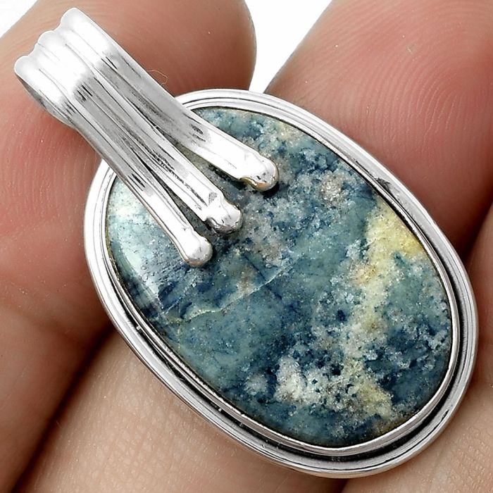 Natural Blue Scheelite - Turkey Pendant SDP116756 P-1664, 15x23 mm