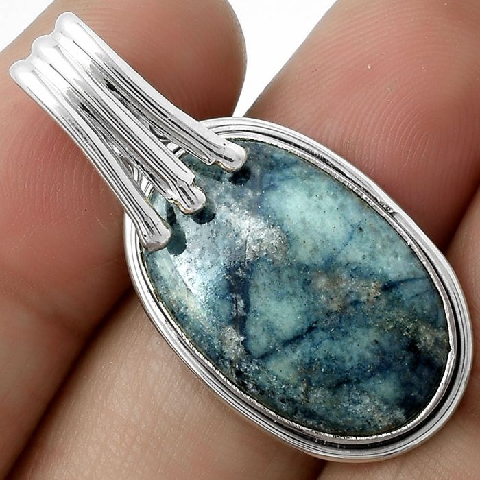 Natural Blue Scheelite - Turkey Pendant SDP116766 P-1664, 14x23 mm