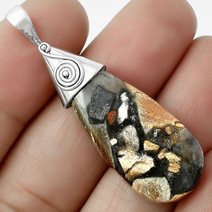 Natural Tabu Jasper Pendant SDP116836 P-1139, 15x31 mm