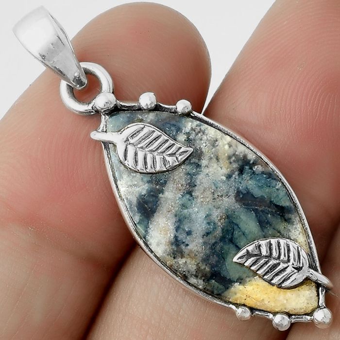 Natural Blue Scheelite - Turkey Pendant SDP116867 P-1226, 13x26 mm