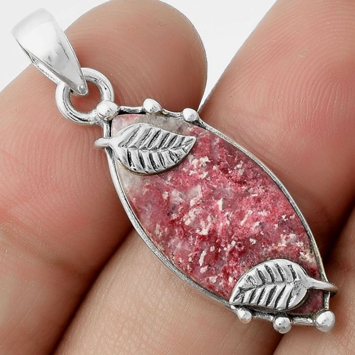 Natural Pink Thulite - Norway Pendant SDP116882 P-1226, 11x25 mm