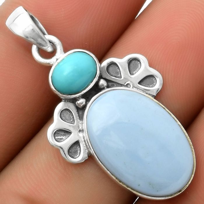 Natural Owyhee Opal & Turquoise Pendant SDP117028 P-1576, 13x20 mm