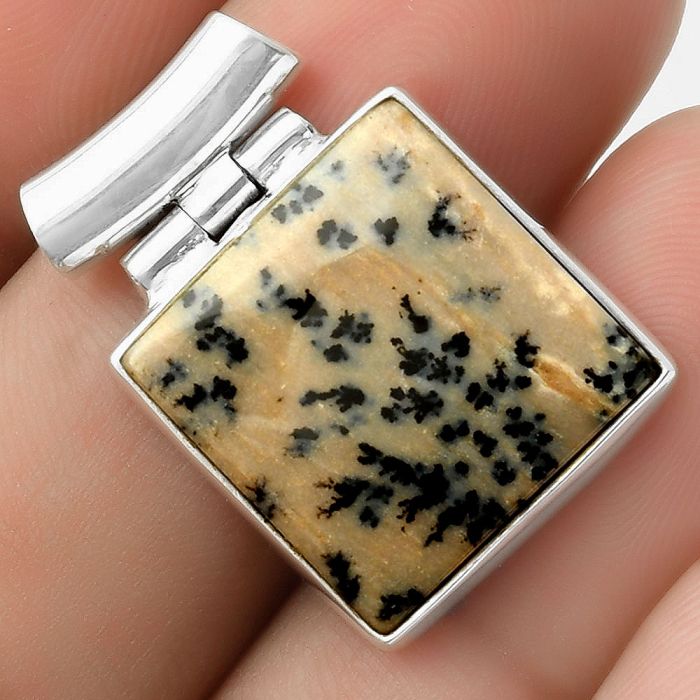 Natural Russian Honey Dendrite Opal Pendant SDP117199 P-1621, 17x17 mm