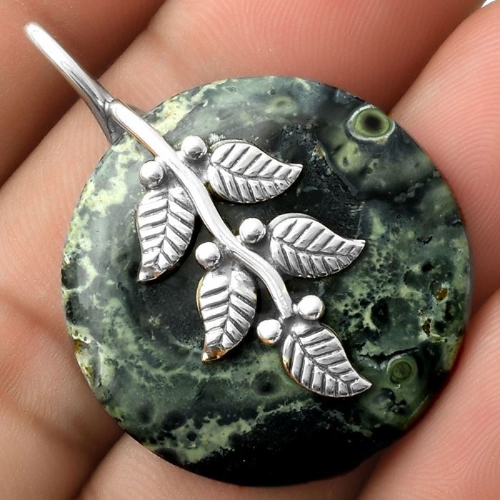 Leaves - Natural Star Galaxy Jasper Pendant SDP117253 P-1291, 29x29 mm