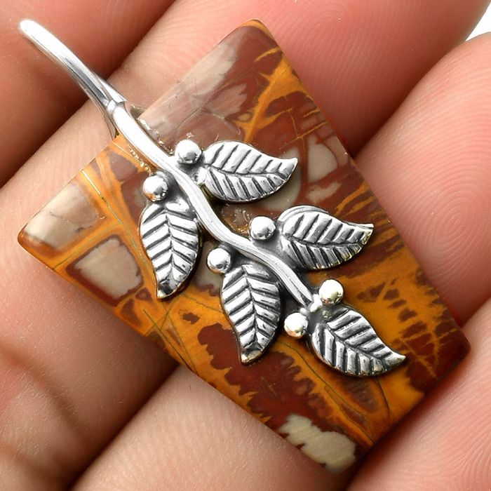 Leaves - Natural Noreena Jasper Pendant SDP117265 P-1291, 23x29 mm