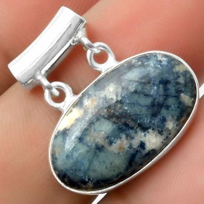 Natural Blue Scheelite - Turkey Pendant SDP117297 P-1198, 13x22 mm