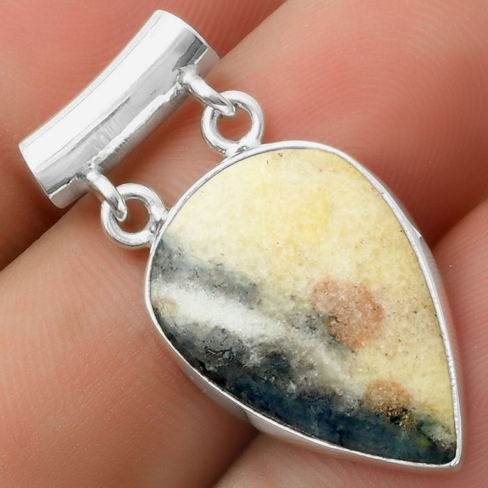 Natural Indian Blanket Jasper Pendant SDP117317 P-1198, 15x22 mm