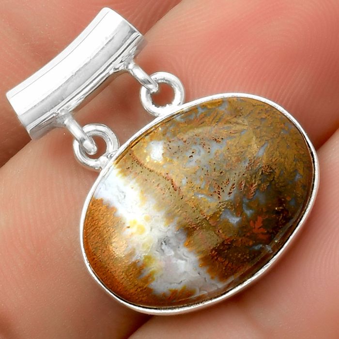 Natural Red Moss Agate Pendant SDP117331 P-1198, 15x21 mm