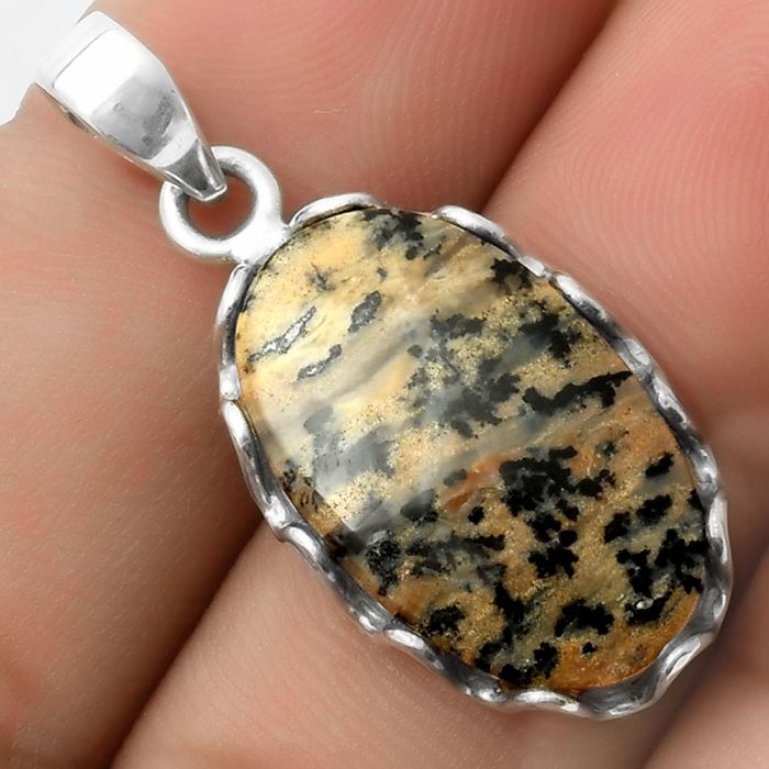 Natural Russian Honey Dendrite Opal Pendant SDP117578 P-1624, 14x23 mm