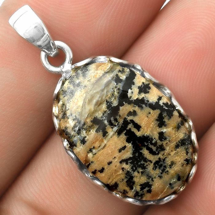 Natural Russian Honey Dendrite Opal Pendant SDP117606 P-1624, 16x23 mm