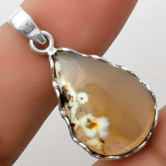 Natural Tube Moss Agate Pendant SDP117620 P-1624, 17x24 mm