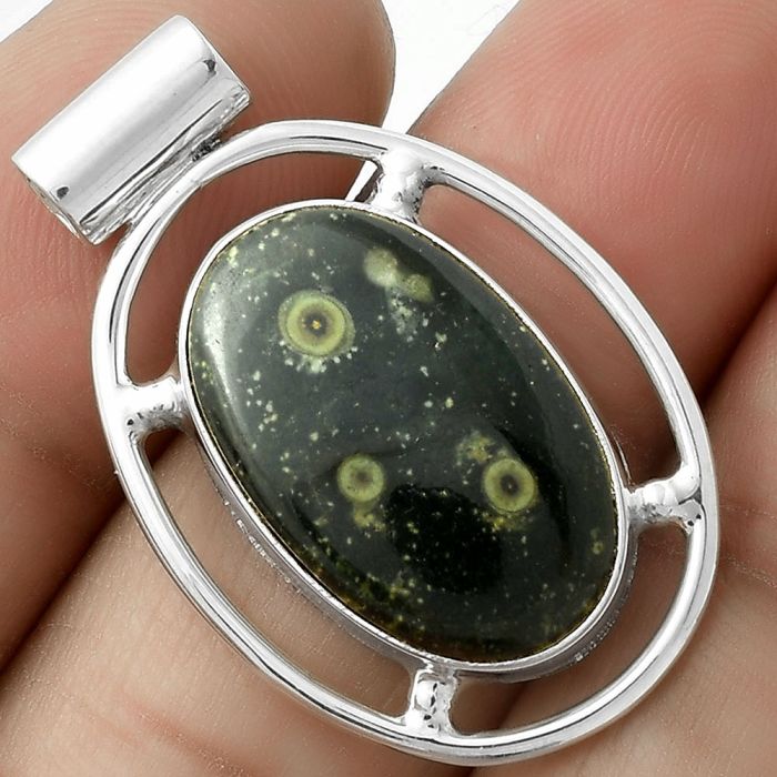 Natural Star Galaxy Jasper Pendant SDP117706 P-1609, 13x21 mm