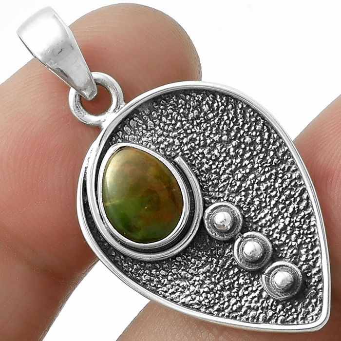 Natural Chrome Chalcedony Pendant SDP117800 P-1336, 7x9 mm