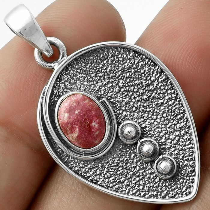 Natural Pink Thulite - Norway Pendant SDP117804 P-1336, 7x9 mm