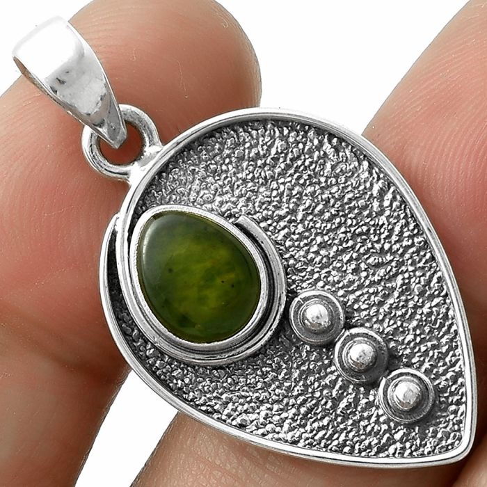 Natural Chrome Chalcedony Pendant SDP117843 P-1336, 7x9 mm