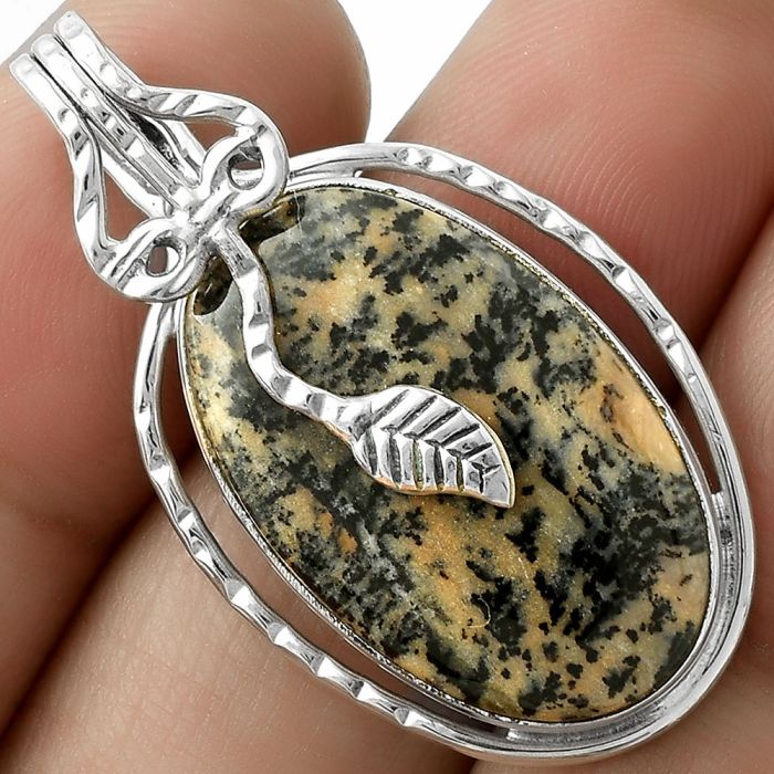 Natural Russian Honey Dendrite Opal Pendant SDP117871 P-1643, 15x25 mm