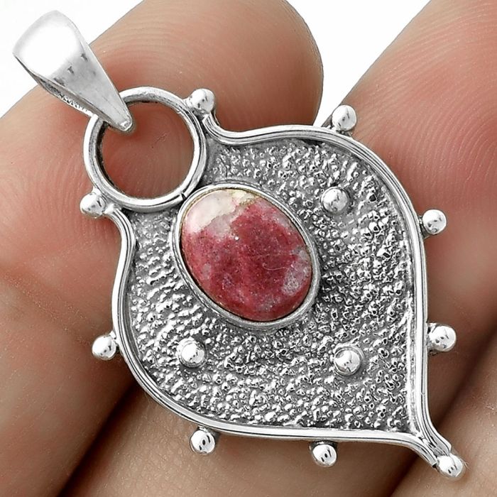 Natural Pink Thulite - Norway Pendant SDP118034 P-1403, 7x9 mm