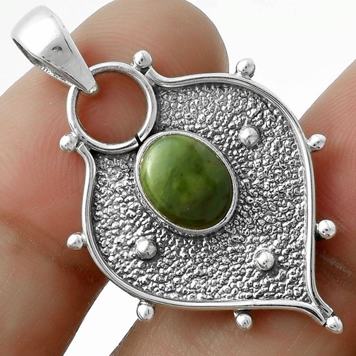 Natural Chrome Chalcedony Pendant SDP118059 P-1403, 7x9 mm