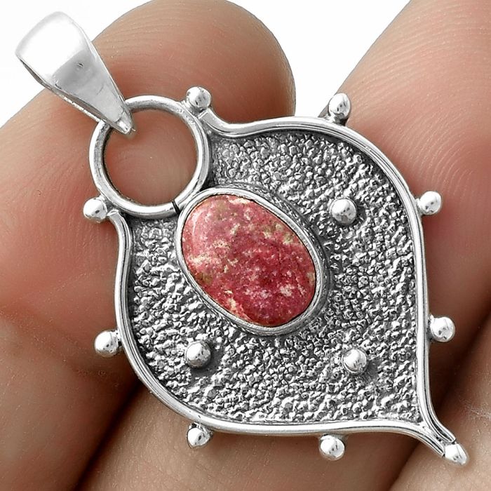 Natural Pink Thulite - Norway Pendant SDP118081 P-1403, 7x9 mm