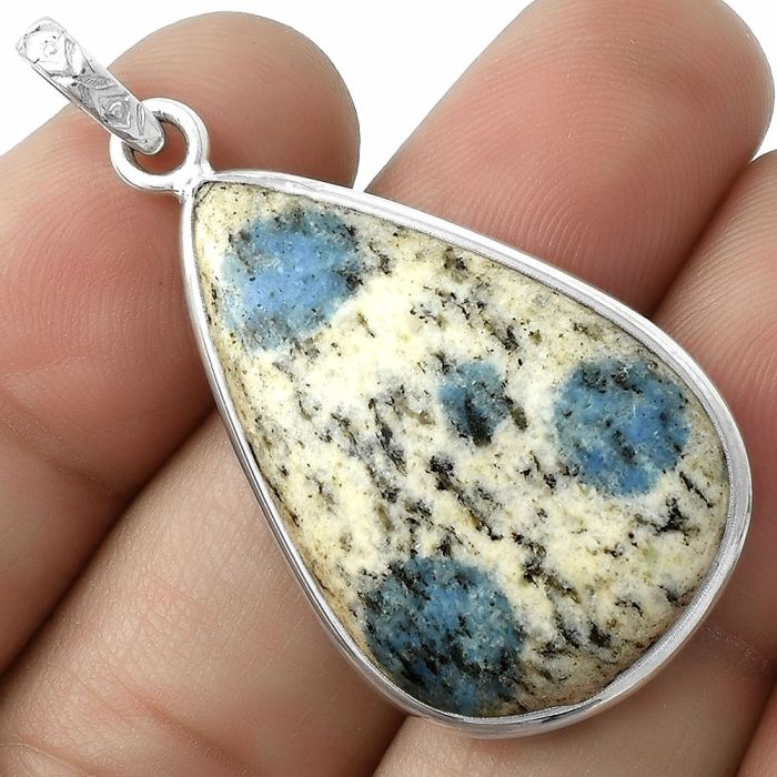 Natural K2 Blue - Azurite In Quartz Pendant SDP118194 P-1001, 20x31 mm