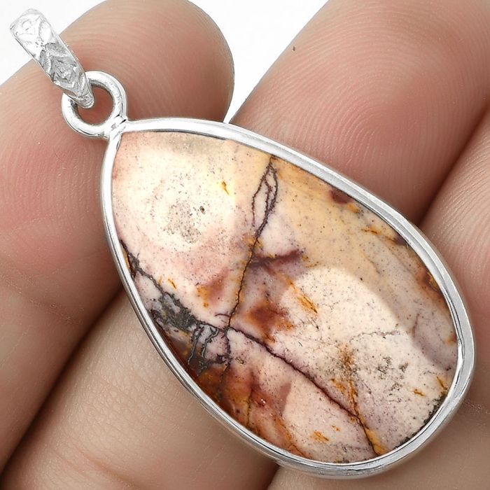 Natural Indian Paint Gemstone Pendant SDP118221 P-1001, 17x30 mm