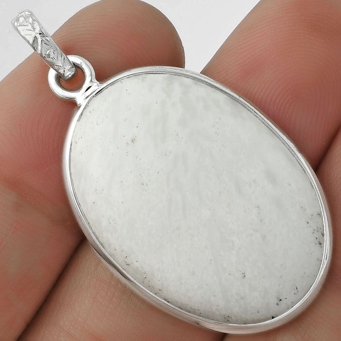 Natural White Scolecite Pendant SDP118248 P-1001, 20x29 mm