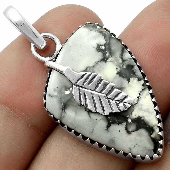 Leaf - Maligano Jasper - Indonesia Pendant SDP118540 P-1641, 18x27 mm