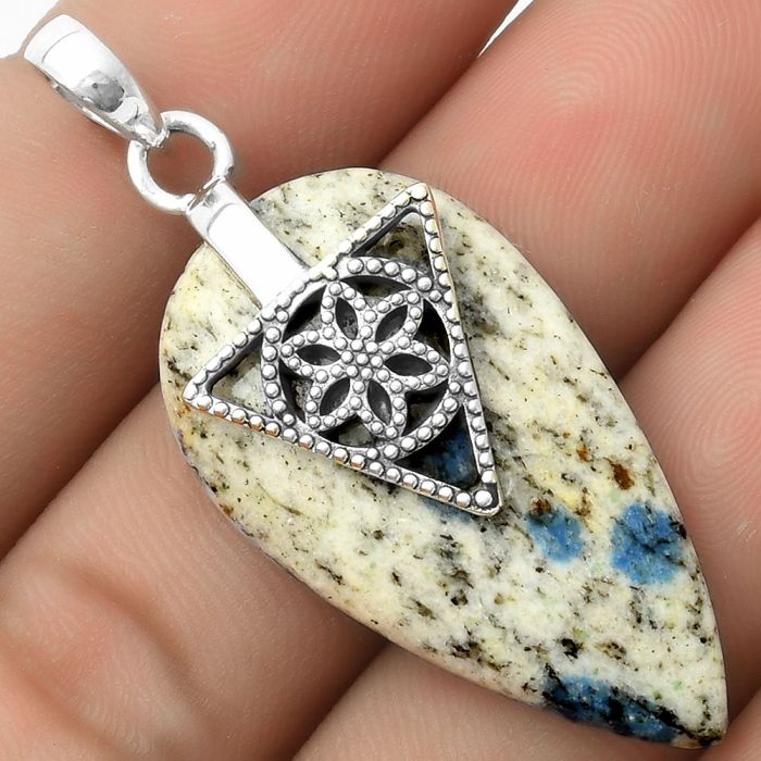 Artisan - K2 Blue - Azurite In Quartz Pendant SDP118553 P-1659, 19x35 mm