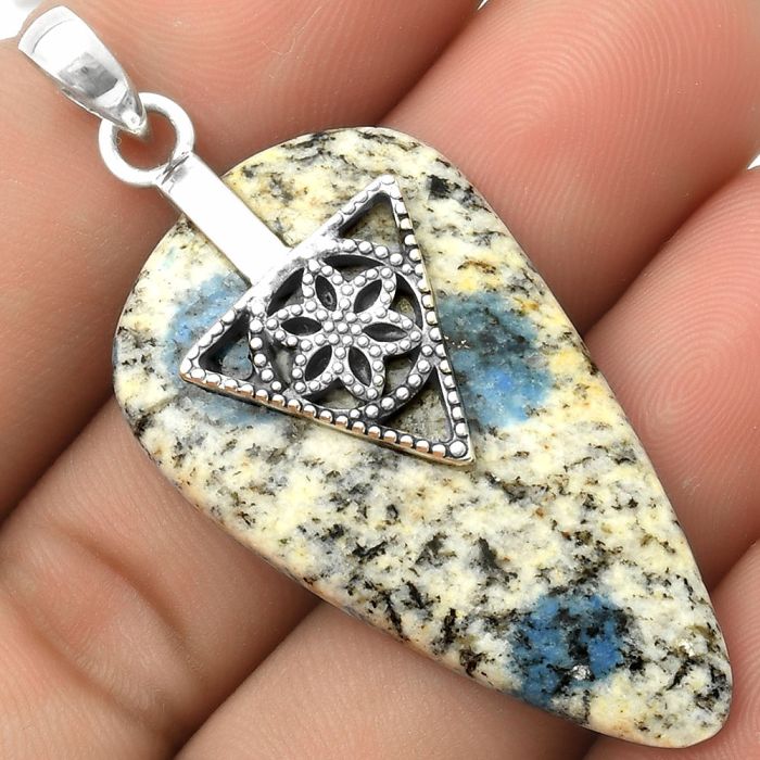 Artisan - K2 Blue - Azurite In Quartz Pendant SDP118563 P-1659, 23x40 mm