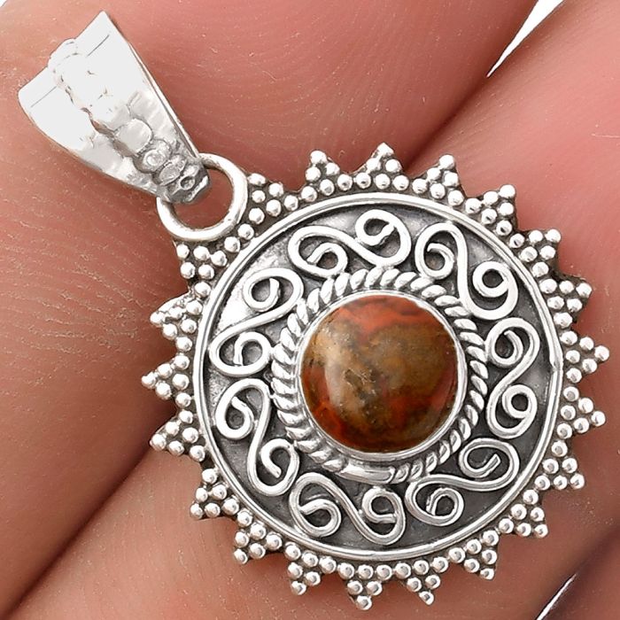 Filigree - Rare Cady Mountain Agate Pendant SDP118663 P-1214, 8x8 mm