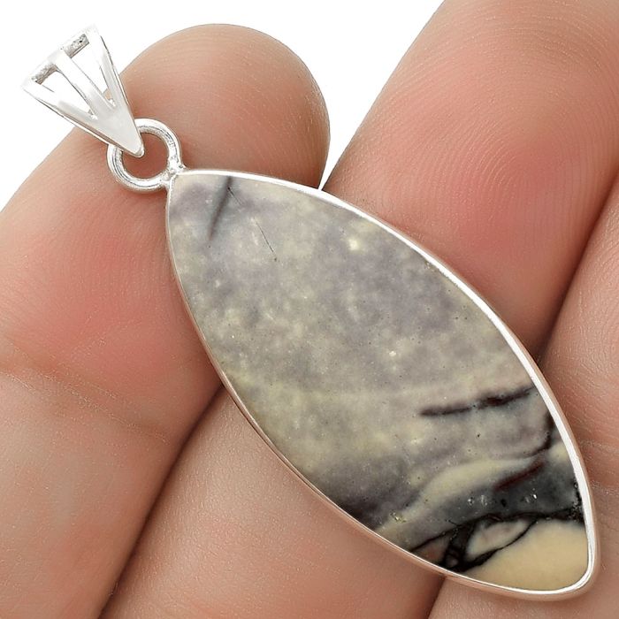 Natural Porcelain Jasper Pendant SDP118974 P-1001, 15x33 mm