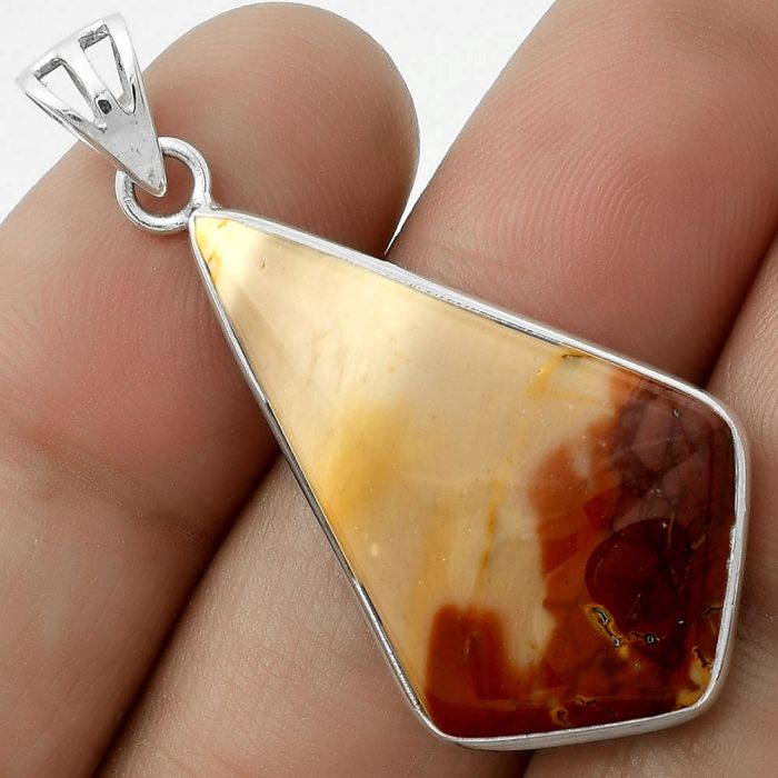 Natural Red Mookaite Pendant SDP119110 P-1001, 19x32 mm