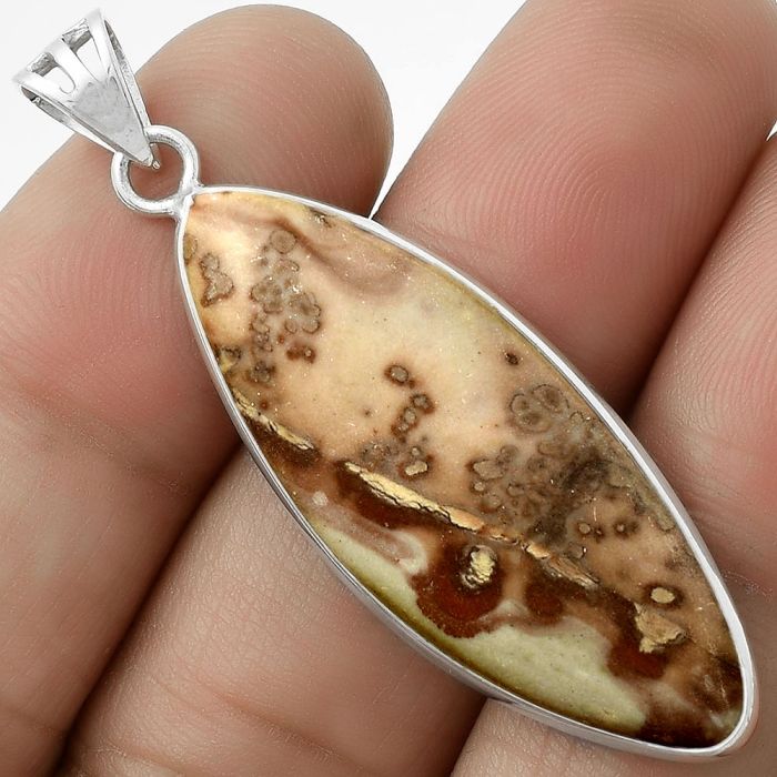 Natural Coffee Bean Jasper Pendant SDP119115 P-1001, 14x38 mm