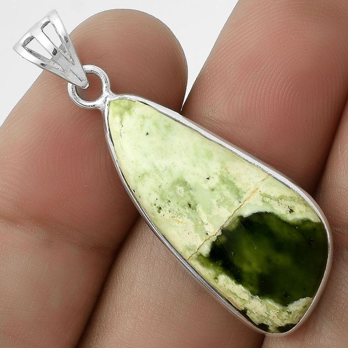 Natural Chrome Chalcedony Pendant SDP119134 P-1001, 13x30 mm