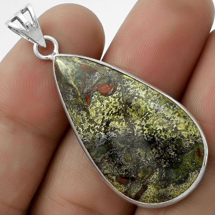 Dragon Blood Stone - South Africa Pendant SDP119159 P-1001, 18x33 mm