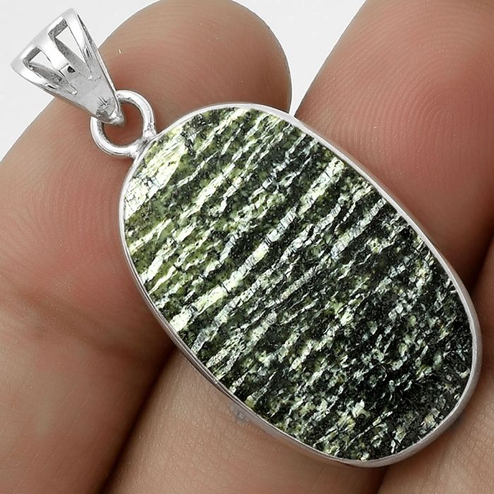 Natural Chrysotile Pendant SDP119234 P-1001, 16x27 mm