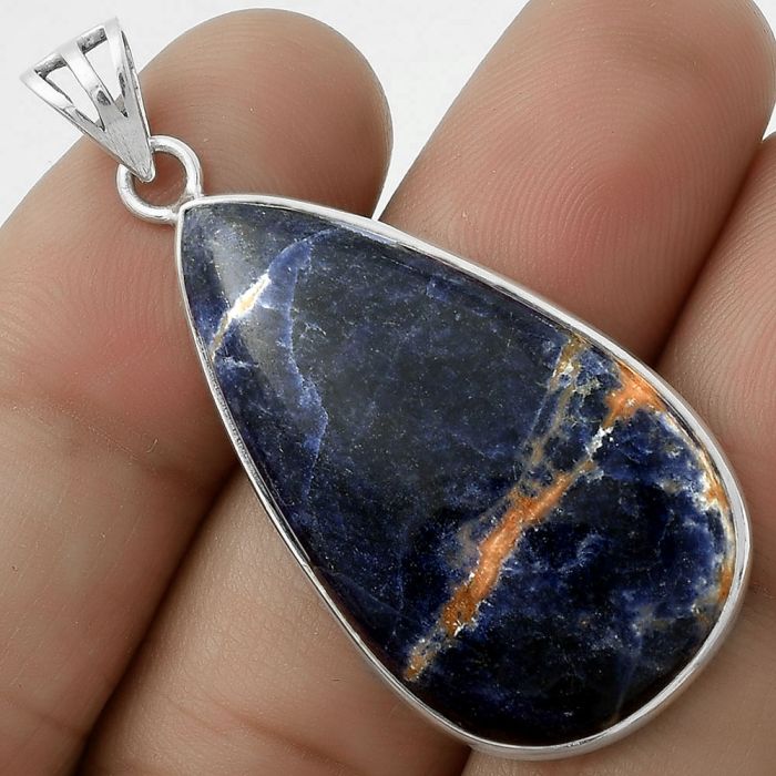 Natural Sodalite Pendant SDP119317 P-1001, 19x34 mm