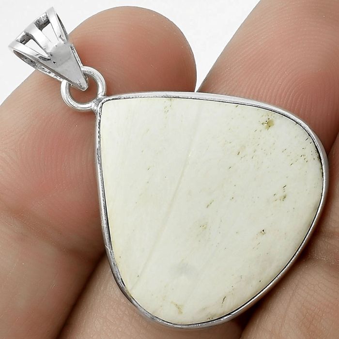 Natural White Scolecite Pendant SDP119326 P-1001, 23x23 mm