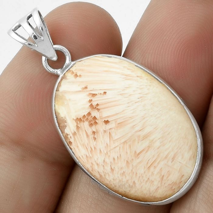 Natural Orange Scolecite - India Pendant SDP119359 P-1001, 15x25 mm