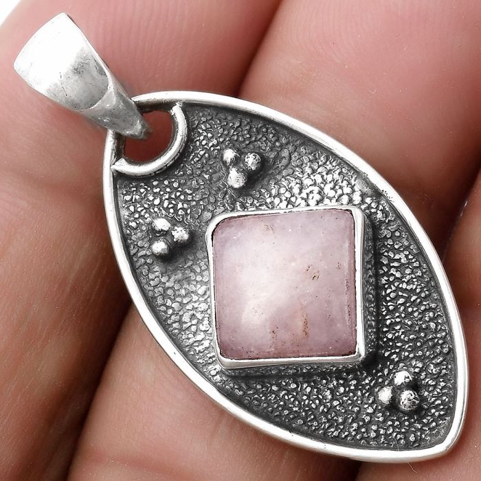 Natural Pink Scolecite Pendant SDP119393 P-1524, 9x9 mm