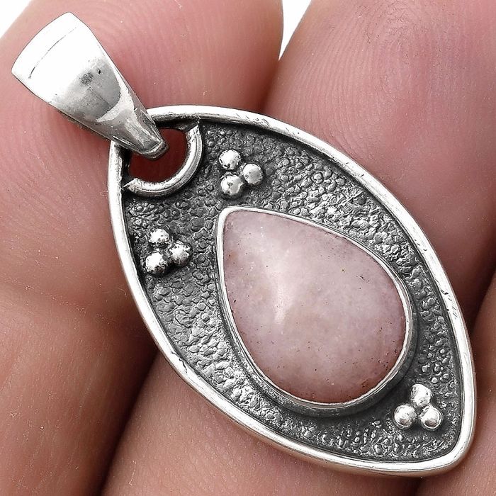 Natural Pink Scolecite Pendant SDP119398 P-1524, 8x12 mm