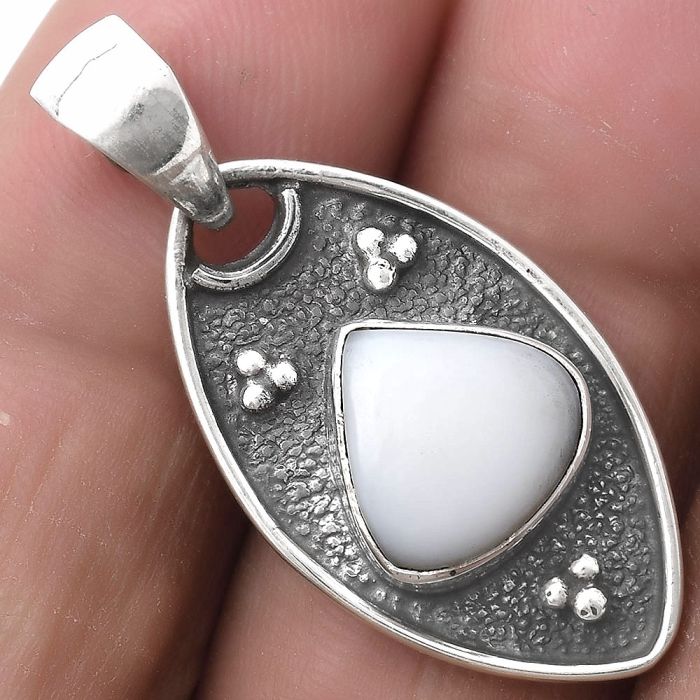 Natural White Opal Pendant SDP119402 P-1524, 10x10 mm