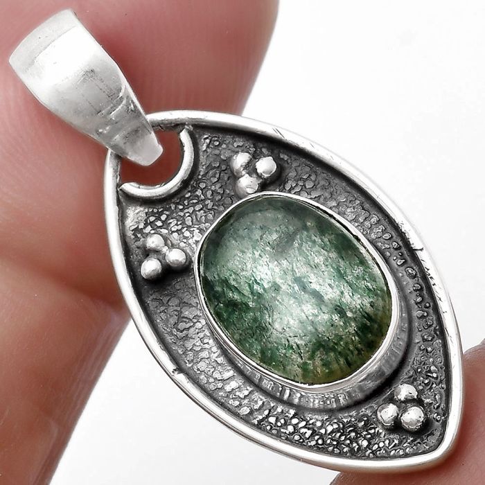 Natural Green Aventurine Pendant SDP119415 P-1524, 9x12 mm